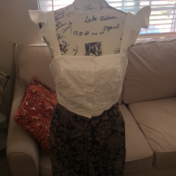 Vintage bohemian elastic waist gypsy wide leg pants - Picture 2 of 7